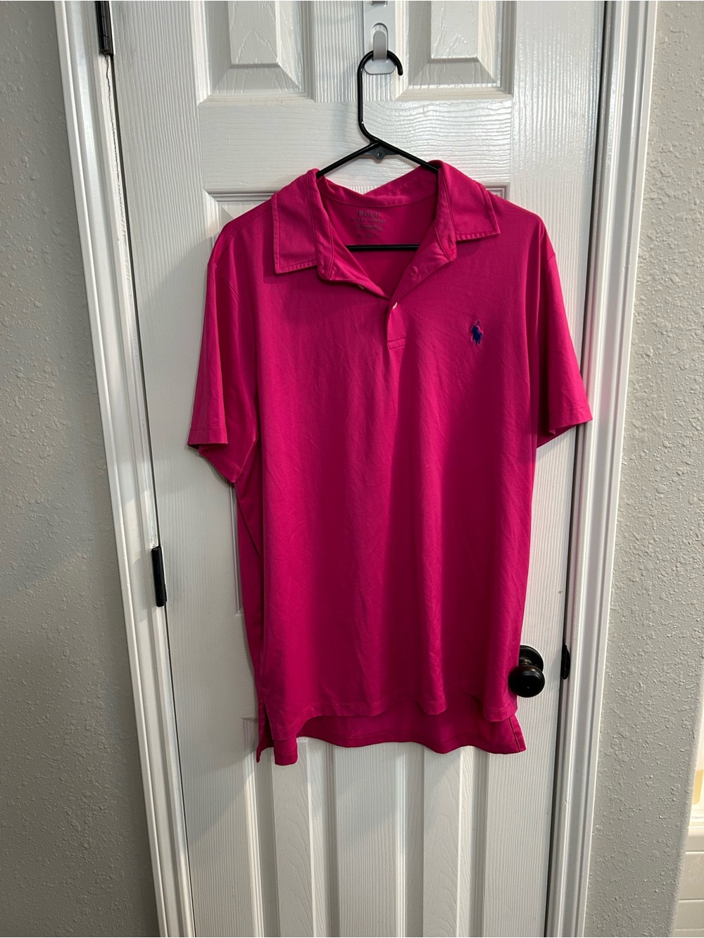 Polo Ralph Lauren Performance Men's Solid Pink Short Sleeve Polo Shirt XL